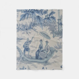 Blau und Weiß Chinoiserie Oriental Fleecedecke