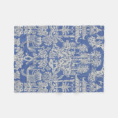 Blau und Weiß Chinoiserie Oriental Fleecedecke (Vorderseite (Horizontal))