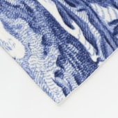 Blau und Weiß Chinoiserie Oriental Fleecedecke (Ecke)