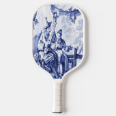 Blau und Weiß Chinoiserie Pickleball Schläger (Rückseite)