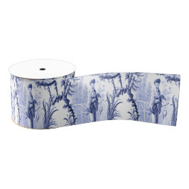 Blau und Weiß Chinoiserie Ripsband