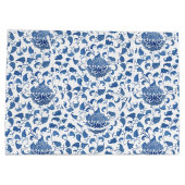 Blau und Weiß Chinoiserie Wasserfarbe Große Geschenktüte (Rückseite)