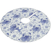 Blau und Weiß Chinoiserie Weihnachten Polyester Weihnachtsbaumdecke (Schrägansicht)