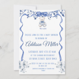 Blau und weiß Chinoiserie, wir können frühzeitig w Einladung