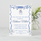 Blau und weiß Chinoiserie, wir können frühzeitig w Einladung (Stehend Vorderseite)