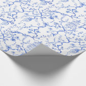 Blau und Weiß Chinoiserie Wrapping Paper Geschenkpapier (Ecke)