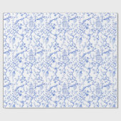 Blau und Weiß Chinoiserie Wrapping Paper Geschenkpapier (Flach)