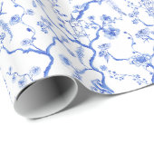 Blau und Weiß Chinoiserie Wrapping Paper Geschenkpapier (Rolleneckpunkt)