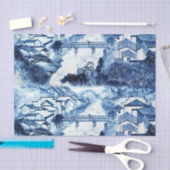 Blau und Weiß Chinoserie 2 Seidenpapier (Handwerk)