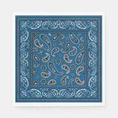 Blau und Weiß Cowboy Serviette (Vorderseite)