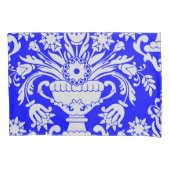 Blau und Weiß Damask Blumenelegant Kissenbezug (Vorderseite)