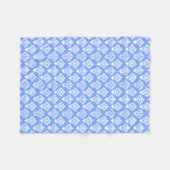 Blau und Weiß Damask Fleece Blanket (Vorderseite (Horizontal))