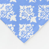 Blau und Weiß Damask Fleece Blanket (Ecke)