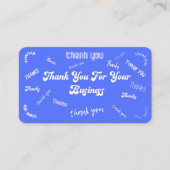 Blau und Weiß "Danke" Beilage/Visitenkarte Visitenkarte (Vorderseite)