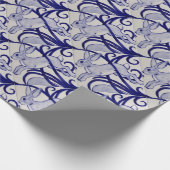 Blau und Weiß Deco Rabbit Tile Geschenkverpackung Geschenkpapier (Ecke)