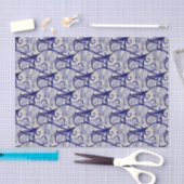 Blau und Weiß Deco Rabbit Tile Geschenkverpackung Seidenpapier (Handwerk)
