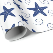 Blau und Weiß der Marine und des Schiffs Geschenkpapier (Rolleneckpunkt)