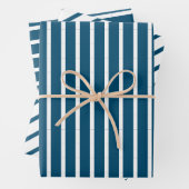 Blau und Weiß des geometrischen Ozeans Geschenkpapier Set (Beispiel)