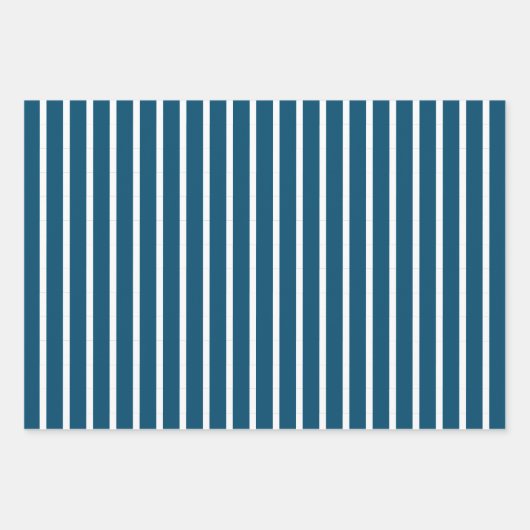 Blau und Weiß des geometrischen Ozeans Geschenkpapier Set (Vorderseite)