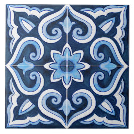 Blau und Weiß des Mittelmeers Fliese