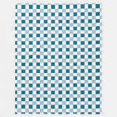 Blau und Weiß des Ozeans Kariert Fleecedecke (Vorderseite)