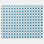 Blau und Weiß des Ozeans Kariert Fleecedecke (Vorderseite (Horizontal))