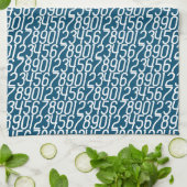 Blau und Weiß des Ozeans. Zahlen Math. Geschirrtuch (Gefaltet)