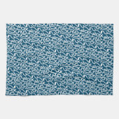 Blau und Weiß des Ozeans. Zahlen Math. Geschirrtuch (Horizontal)