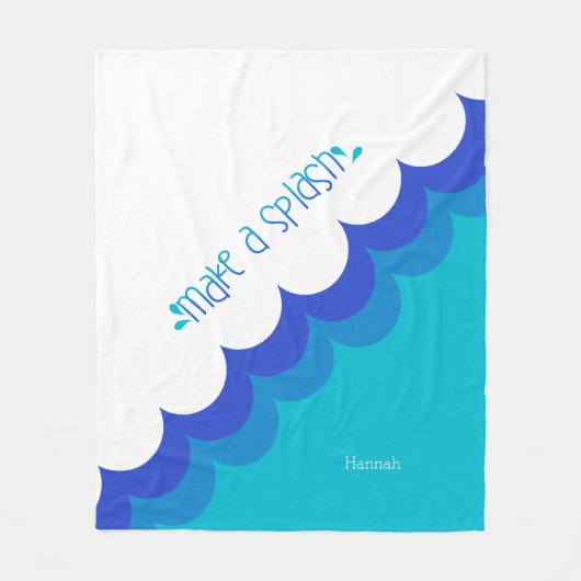 Blau und Weiß des Schwimmers machen einen Absteche Fleecedecke (Vorderseite)