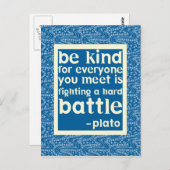 Blau und Weiß - ein freundliches Angebot Postkarte (Vorne/Hinten)