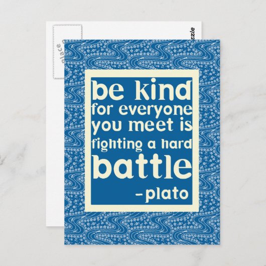 Blau und Weiß - ein freundliches Angebot Postkarte (Vorne/Hinten)