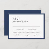 Blau und weiß. Einfache feierliche Hochzeit RSVP (Vorne/Hinten)