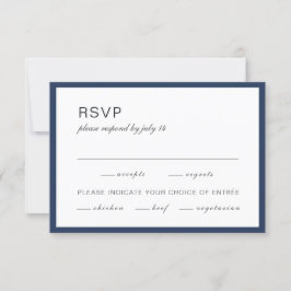 Blau und weiß. Einfache feierliche Hochzeit RSVP