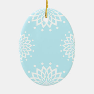 Blau und Weiß Einfaches Vintages Oster Keramik Ornament