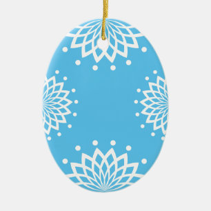 Blau und Weiß Einfaches Vintages Oster Keramik Ornament