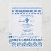 Blau und Weiß Einladung (Vorne/Hinten)