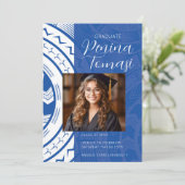 Blau und Weiß Einladung (Stehend Vorderseite)