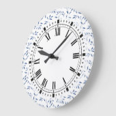 Blau und Weiß Elegantes Willow Muster Große Wanduhr (Winkel)