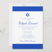 Blau und Weiß| Farben Israels Bar Mitzvah Einladung (Vorderseite)