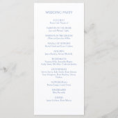 Blau und Weiß | Floral Monogram Wedding Program Menükarte (Rückseite)
