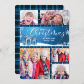 Blau und Weiß frohe Weihnachten 5-Foto (Vorne/Hinten)