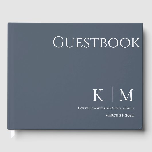 Blau und Weiß Gästebuch (Vorderseite)