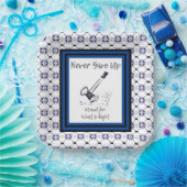 Blau und Weiß geben Gavel Paper Teller nie auf (Party)