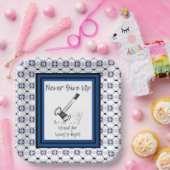 Blau und Weiß geben Gavel Paper Teller nie auf (Party)