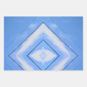 Blau und Weiß Gefärbte Krawatte Boho Chic Geschenkpapier Set (Vorderseite 2)