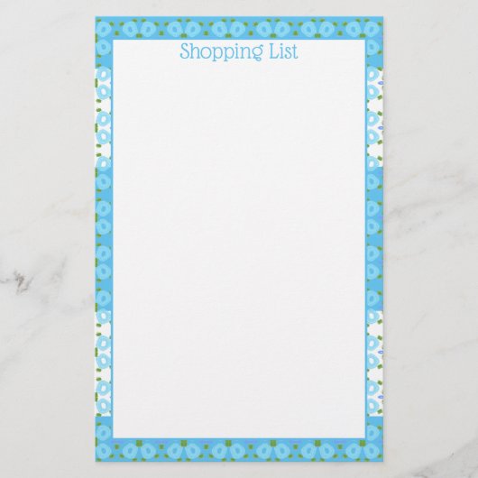 Blau und Weiß geglättet Briefpapier (Vorderseite)