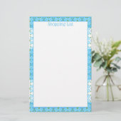 Blau und Weiß geglättet Briefpapier (Stehend Vorderseite)