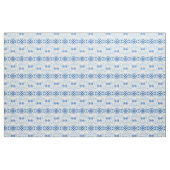 Blau und Weiß Geometrische Blume Stoff (Yard (91,4 cm))