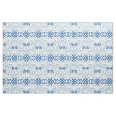 Blau und Weiß Geometrische Blume Stoff (Fat Quarter (45,7 x 55,9 cm))