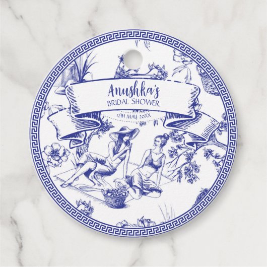 Blau und Weiß Geschenkanhänger (Vorderseite)